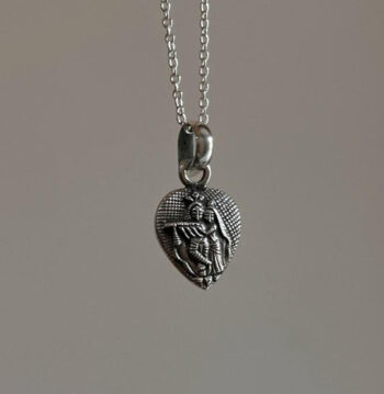 Radha Krishan Prem Heart 925 Sterling Silver Pendant