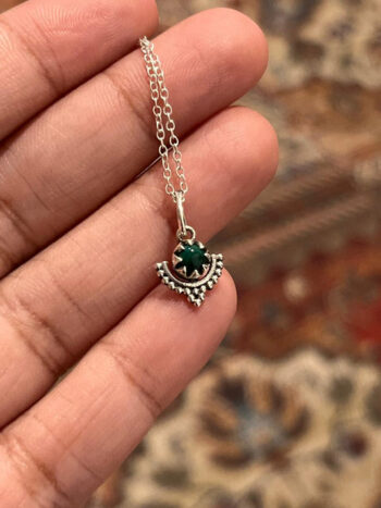 Malachite Boho Small 925 Sterling Silver Pendant