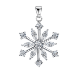 Classic Snowflake Solitaire Pendant in 92.5 Sterling Silver With Diamond like Brilliance Zirconia