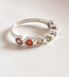 Seven Chakra Round Eternity Band 925 Sterling Silver Ring