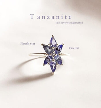 Tanzanite NorthStar 925 Sterling Silver Ring
