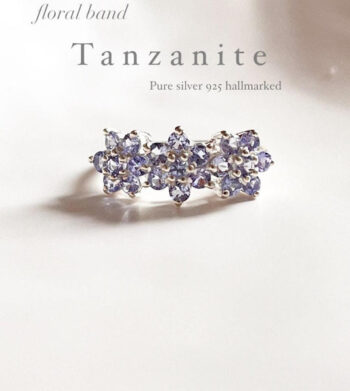 Tanzanite Three Flower 925 Sterling Silver Ring