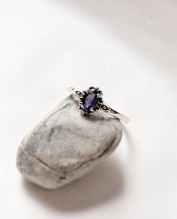 Iolite Victorian Style 925 Sterling Silver Ring