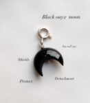 Black Onyx Big Crescent Moon Crystal Charm