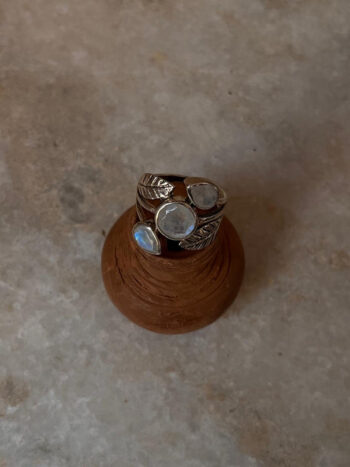 Moonstone Forest Statement 925 Sterling Silver Ring