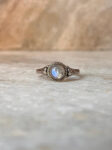 Moonstone Round Boho 925 Sterling Silver Ring