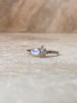 Moonstone Three Stone 925 Sterling Silver Ring