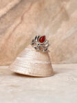 Carnelian Divine Lotus 925 Sterling Silver Ring