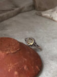 Citrine Round Boho 925 Sterling Silver Ring