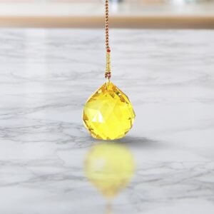 Yellow Swarovski Crystal Ball Sun Catcher Vastu Feng Shui