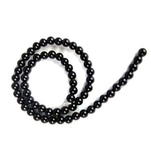 Black Tourmaline 6 mm Round Loose Beads 65-70 pcs for Making Bracelet Mala Necklaces