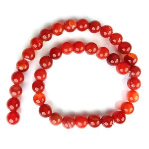 Carnelian 10 mm Round Loose Beads 35-40 pcs for Making Bracelet Mala Necklaces