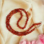 Natural Carnelian 6mm Faceted Bead Necklace