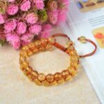 Citrine AAA Macrame Nylon Cord Adjustable Wristband Double line Stone Bracelet