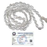 Certified Natural Clear Quartz Oval Beads Mala / Necklace