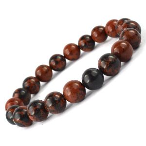 Mahogany Obsidian 10 mm Round Bead Bracelet