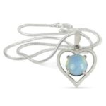 Natural Opalite Crystal Stone Heart Shape Pendant/Locket with Chain