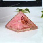 Natural Rose Quartz Orgone / Orgonite Pyramid 50 mm