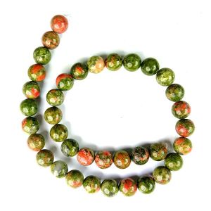 Unakite 10 mm Round Loose Beads 35-40 pcs for Making Bracelet Mala Necklaces