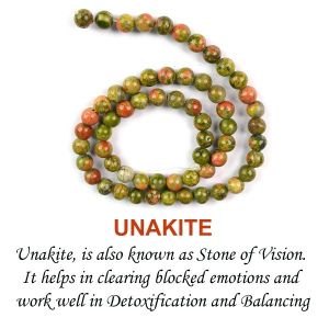 Unakite 6 mm Round Loose Beads 65-70 pcs for Making Bracelet Mala Necklaces