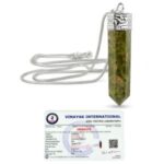 Natural Certified AAA Unakite Crystal Stone Pencil Pendant with Metal Chain