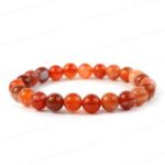 Carnelian 8 mm Round Bead Bracelet
