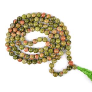 Unakite 8 mm 108 Round Bead Mala
