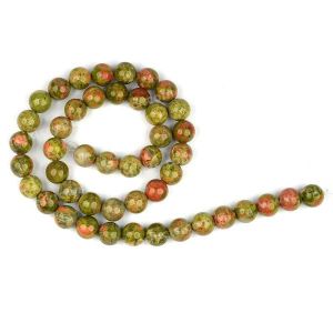 Unakite 8 mm Round Loose Beads 45-50 pcs for Making Bracelet Mala Necklaces
